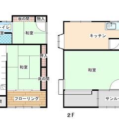 ペット相談可の2世帯向き（事務所可）の広々戸建 1階と2階にそれぞれキッチンとトイレ - 熊本市