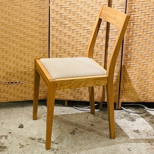 【売約済み】　無印　無印良品　MUJI オーク材　チェア　オーク　無垢　ファブリック　ダイニングチェア　イス　椅子