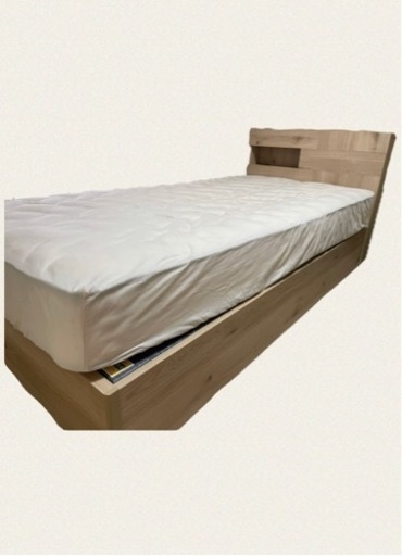 【ほぼ新品】収納付シングルベッド(有名フランスベッドのマットレス付き)
