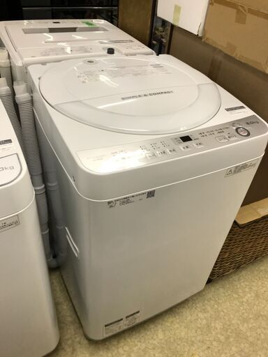 シャープ 全自動電気洗濯機 ES-GE6B-W 6.0kg 2018年製 美品 説明欄必読
