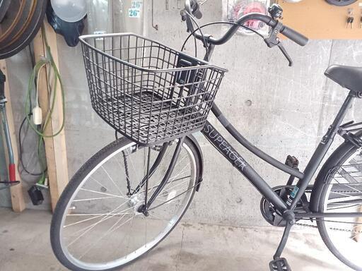 自転車中古 SUPEAGER 外装6段変速 オートライト 大きめのカゴ
