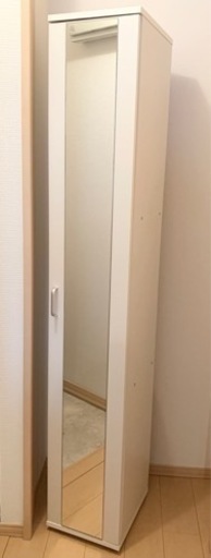 【決まりました】ミラー付きシューズBOX Ｗ30Ｄ35Ｈ182.5 下駄箱 シューズボックス