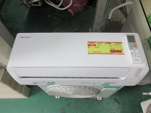 K04143　ハイセンス　中古エアコン　主に6畳用　冷房能力　2.2KW ／ 暖房能力　2.2KW