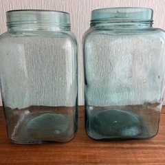 レトロ　海苔の瓶　気泡たくさん　ゆらぎガラス