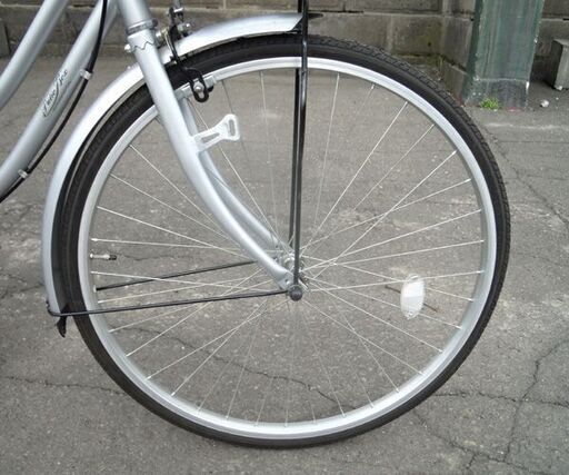 26インチ ママチャリ シルバー シティサイクル 26型 自転車 切替え