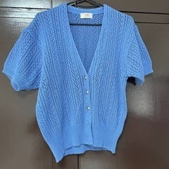 レディース カーディガン かぎ編み 春服 半袖 Lサイズ