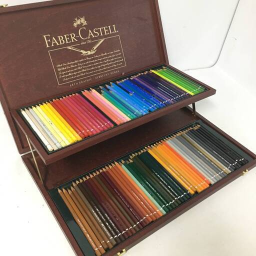 ut10/88 FABER-CASTELL ファーバーカステル　色鉛筆　100色　木箱入り色鉛筆　100本　筆記用具　※使用感有　一本欠品