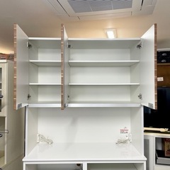 【超美品‼️】高級日本製♪ エスエークラフト 120cm幅キッチンボード 食器棚 収納家具 木目調ブラウン♪