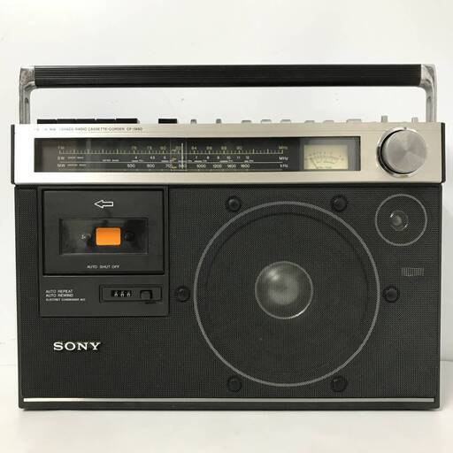 ut10/74 SONY (ソニー) CF-1990 ラジカセ FW/SW/MW カセットコーダー ステレオ カバー付き※ジャンク品 FM音出し確認済み