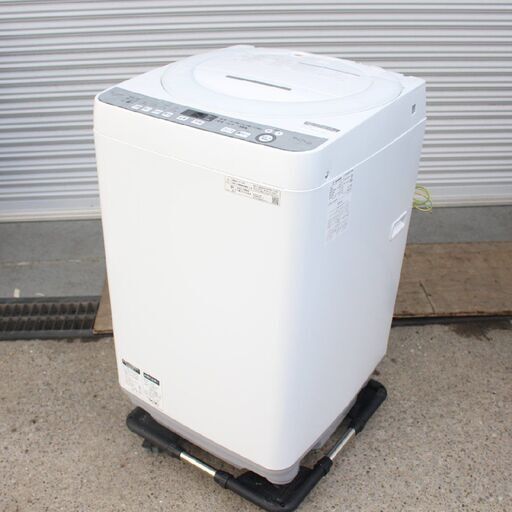 T886)【良品】 SHARP 7kg 2019年製 ES-GE7D-W 全自動洗濯機 縦型洗濯機 穴なし槽 シャープ 家電 家族 ファミリー