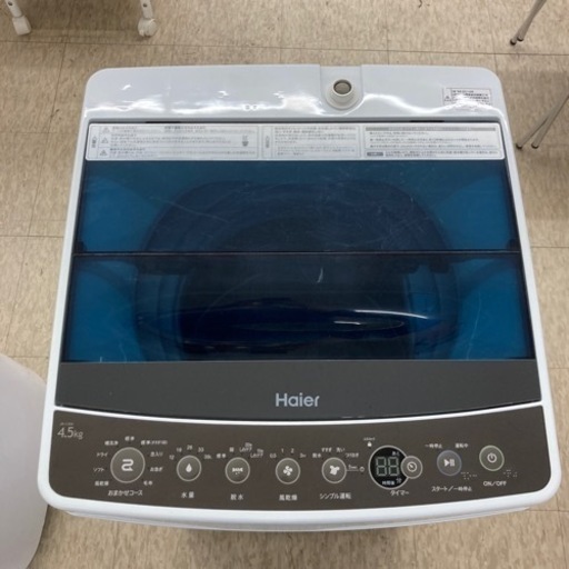 洗濯機 Haier JW-C45A 4.5kg 2018年製 ※64354