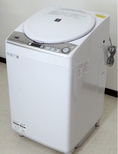(送料無料) 洗濯・乾燥機 洗8kg 乾4.5kg ヒーター式乾燥 シャープ 2年使用 新品14万