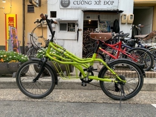 出産祝いなども豊富 　ミニベロ自転車　配達可能　フレームカゴ　あり　6変速　２０インチ　緑 その他