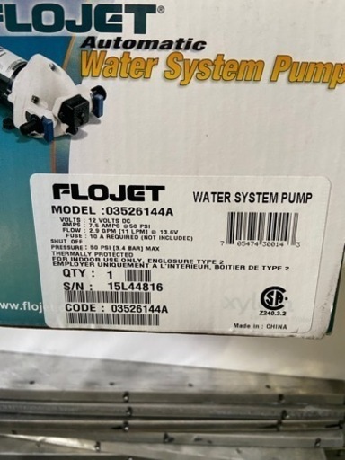 FLOJET 03526144 圧力ポンプ フロージェットダイアフラム圧力ポンプ 新品