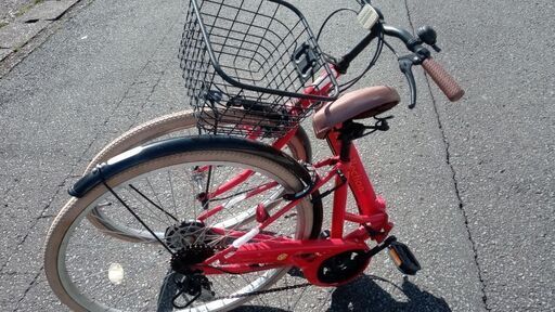 26インチ6速折りたたみ自転車カギ付き