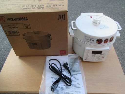 ☆アイリスオーヤマ IRIS OHYAMA PC-MA2-W 電気圧力鍋◆2021年製・かんたん、時短で、圧力調理