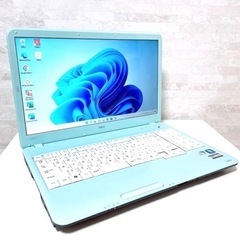 【水色】NEC ノートパソコン Windows11大容量保存HDD