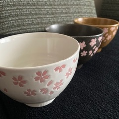 いつでも桜の季節です　深めのお茶碗　桜模様　3つセット