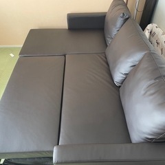 合皮カウチソファベッド