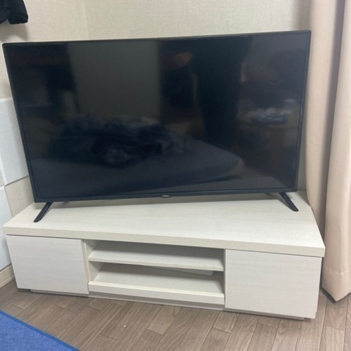 山善　40V型　1TB ハードディスク内蔵　テレビ台（ホワイト）セット