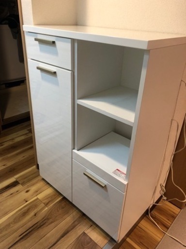 【美品】食器棚 レンジボード キッチンボード ニトリ ホワイト