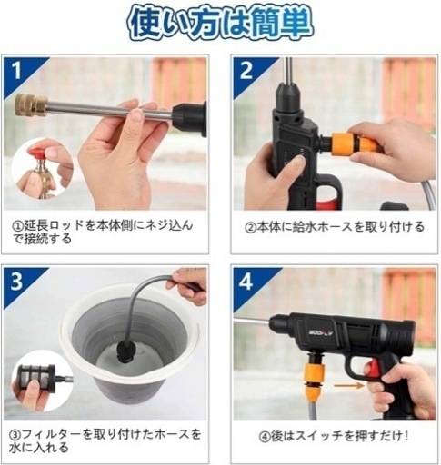 【新品未使用】高圧洗浄機 コードレス 超軽量 散水 水やり キャンプ アウトドア