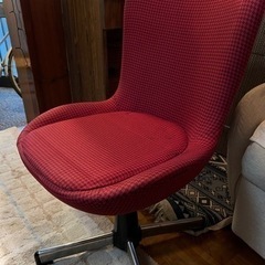 椅子　くるくる回るイス　暖色系　高さ調整可能　昭和　