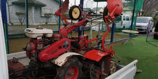 お話し中 マメトラ 耕運機 実働 タイヤ美品 マルチャー