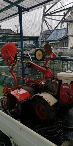 お話し中 マメトラ 耕運機 実働 タイヤ美品 マルチャー