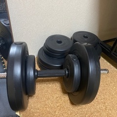 可変式ダンベル 最大20kg×2個セット、腕立てバー