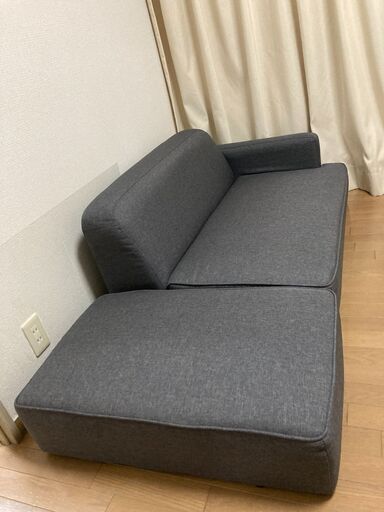 ２人掛け ローソファ グレー