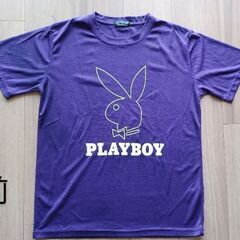 【無料】【未使用】PLAYBOY柄 Tシャツ 紫色【差し上げます】