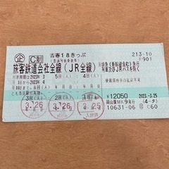 【ネット決済・配送可】青春18切符　2回分