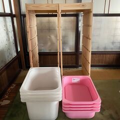 商談中　IKEA こども収納棚　ケースつき　