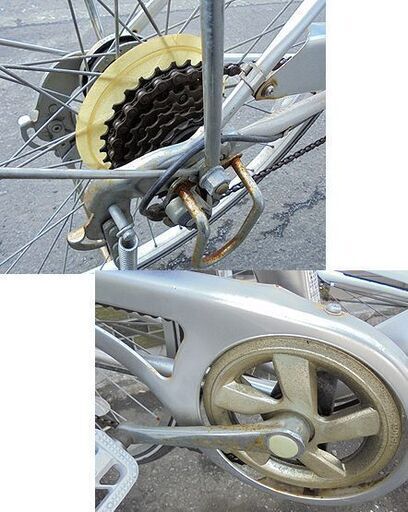 札幌白石区 27インチ 6段変速 自転車 シティサイクル ママチャリ シルバー 本郷通店