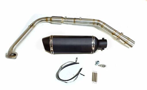 [YZF-R15 V3 フルエキ化 エキパイ]　[ショートマットブラックマフラー　全長37㎝　バッフル付]