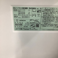 安心の6ヶ月保証付き！！ HITACHI 3ドア冷蔵庫 R-K320GV 315L 2017年製