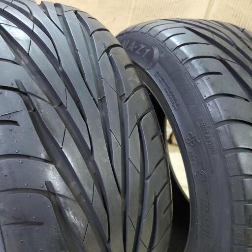 車のパーツ 工賃込み☆超絶バリ山！ドリ車等に185/50R14マキシス