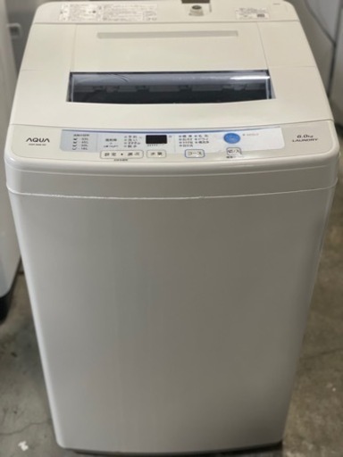 送料・設置込み　洗濯機　6kg AQUA 2016年