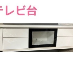 取引中 ！ テレビ台 美品 ホワイト 収納棚 鏡面