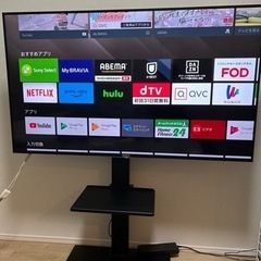 【ネット決済】4Kテレビ55型　TVスタンド付き2017年製造
