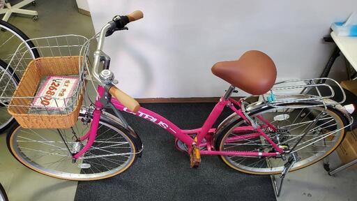 自転車 新古車 婦人車 26インチ ピンク 6段変速 オートライト 自転車 新古車 婦人車 26インチ ピンク 6段変速 オートライト