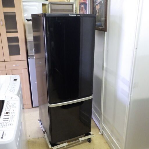 2014年製 Panasonic/パナソニック 冷蔵庫 168L 右開き 2ドア ブラック 配達設置対応(有料) 一カ月保証 NR-B176WX-CK