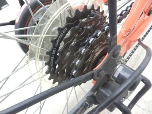 自転車 26インチ オレンジ 6段変速 アサヒ ファストライド カゴ ベル