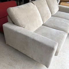 【コーデュロイ ソファ ライトグレー  オットマン】