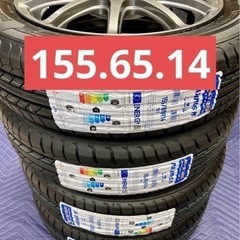 「商談中」㉖155/65R14 新品タイヤ4本と美品中古ホイールとナット付き