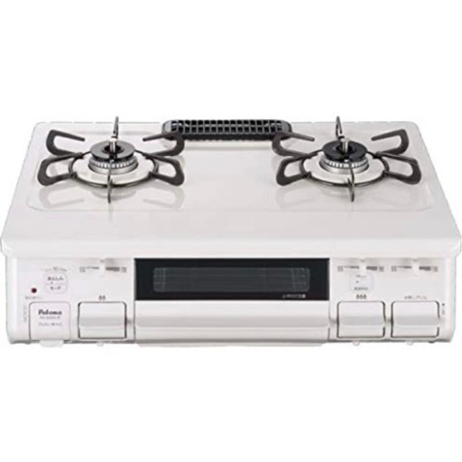 【美品‼️】パロマ 2019年製 LP(プロパン)ガス用 ガステーブル 左強火/水無し片面焼きグリル ホワイト♪