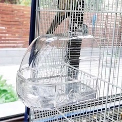 鳥用水浴び容器  水漏れを防ぐ インコ 透明 プラスチック 引き...
