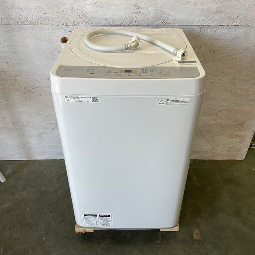 SHARP】 シャープ 全自動洗濯機 5.5kg ES-GE5C-W 2019年製 www ...