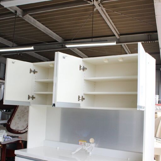 T900) パモウナ キッチンボード W140cm 食器棚 2014年製 ソフトクローズ Pamouna レンジボード キッチンボード 食卓 食器棚